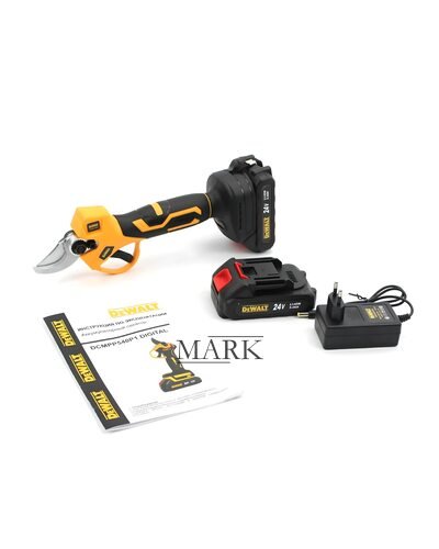 Портативный садовый аккумуляторный секатор для обрезки веток DeWalt DCMPP540P1 Аккумуляторный секатор (24V, 5AH) с 2 аккумуляторами