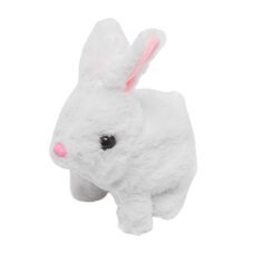 Дитяча рухлива плюшева інтерактивна іграшка Кролик попригунчик Білий (AX)