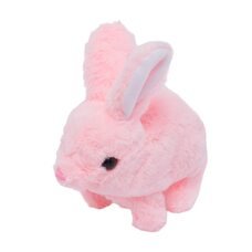 Дитяча рухлива плюшева інтерактивна іграшка Кролик попригунчик Рожевий (AX)