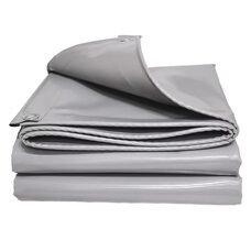 Водостійкий прогумований захисний тент з люверсами ПВХ 792 150 г/м2 8х10 м Сірий (JS)