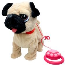 Розвиваюча пухнаста рухлива інтерактивна іграшка для дітей Собачка на повідку Мопс А9-59 (AX)