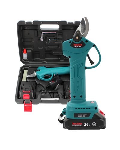 Аккумуляторный мощный секатор Makita DUP365 (24V, 5Ah) для обрезки растений и деревьев в кейсе
