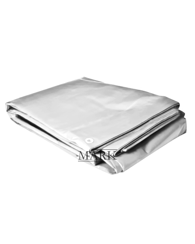 Водоустойчивый прорезиненный защитный тент с люверсами ПВХ 1095 150 г/м2 4х6 м Серый (JS)