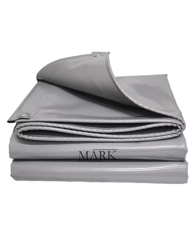 Водоустойчивый прорезиненный защитный тент с люверсами ПВХ 1095 150 г/м2 4х6 м Серый (JS)