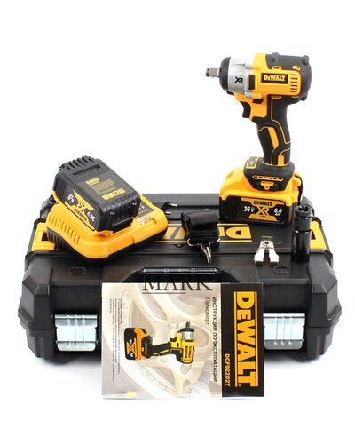 Аккумуляторный гайковерт DeWalt DCF922D2T (36V, 6AH), мощный аккумулятор, подсветка, в кейсе
