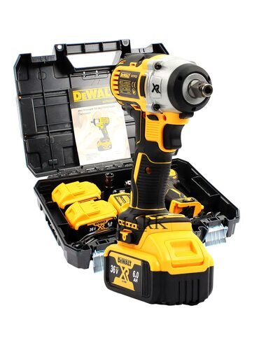Аккумуляторный гайковерт DeWalt DCF922D2T (36V, 6AH), мощный аккумулятор, подсветка, в кейсе