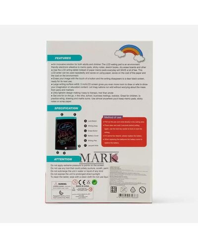 Детский графический LCD планшет 1301 со стилусом 13" Голубой (AX)
