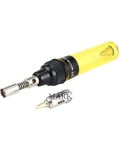 Портативный газовый паяльник HT-F01/1381 80-120 Вт для пайки драгоценных металлов, 100 - 1300 °C, Желтый (JS)