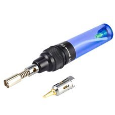 Портативний газовий паяльник  HT-F01/1381 80-120Вт для паяння дорогоцінних металів, 100 - 1300 °C, Синій (JS)
