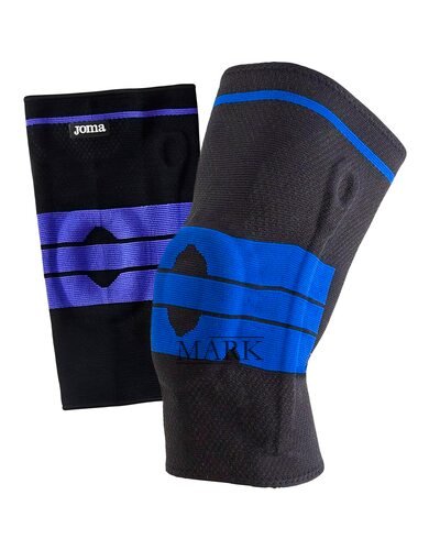 Компрессионный наколенник с силиконовой вставкой Knee Support, бандаж для колена, Черно-синий размер L (ЖЯ)