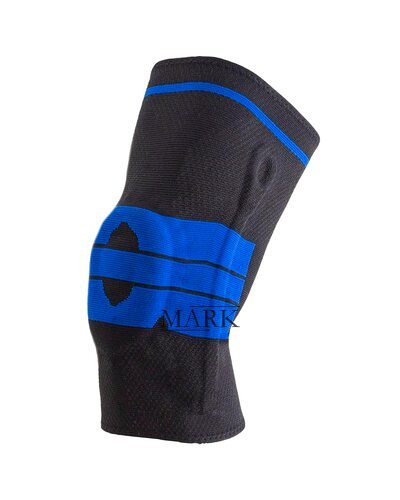 Компрессионный наколенник с силиконовой вставкой Knee Support, бандаж для колена, Черно-синий размер L (ЖЯ)