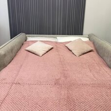 Плед-покривало двуспальне євро Lisa стільники «Затишок» 180*200 см Рожевий (ВОТ)