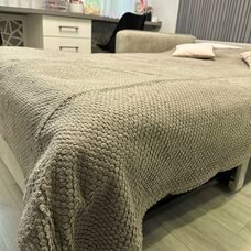 Плед-покривало двуспальне євро Lisa стільники «Затишок» 180*200 см Зелений (ВОТ)