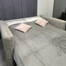 Плед-покривало двуспальне євро Lisa стільники «Затишок» 180*200 см Сірий (ВОТ)