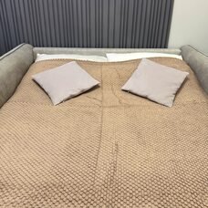 Плед-покривало двуспальне євро Lisa стільники «Затишок» 180*200 см Бежевий (ВОТ)