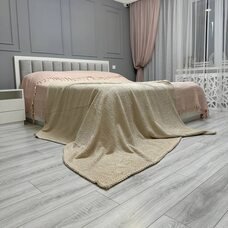 Плед-покривало двуспальне євро Lisa стільники «Затишок» 180*200 см Пісочний (ВОТ)