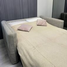 Плед-покривало двуспальне євро Lisa стільники «Затишок» 180*200 см Пісочний (ВОТ)