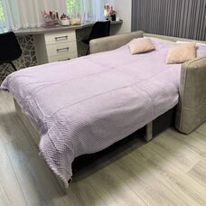 Плед-покривало двуспальне євро Lisa стільники «Затишок» 180*200 см Бузковий (ВОТ)