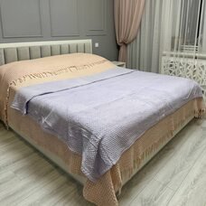 Плед-покривало двуспальне євро Lisa стільники «Затишок» 180*200 см Бузковий (ВОТ)