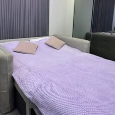 Плед-покривало двуспальне євро Lisa стільники «Затишок» 180*200 см Бузковий (ВОТ)