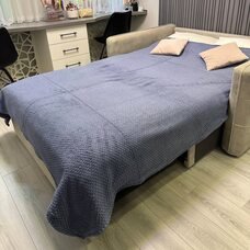 Плед-покривало двуспальне євро Lisa стільники «Затишок» 180*200 см Синій (ВОТ)