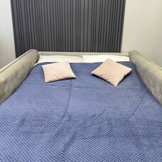 Плед-покривало двуспальне євро Lisa стільники «Затишок» 180*200 см Синій (ВОТ)