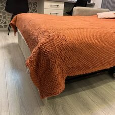 Плед-покривало двуспальне євро Lisa стільники «Затишок» 180*200 см Теракотовий (ВОТ)