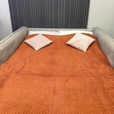 Плед-покривало двуспальне євро Lisa стільники «Затишок» 180*200 см Теракотовий (ВОТ)