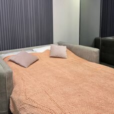 Плед-покривало двуспальне євро Lisa стільники «Затишок» 180*200 см Помаранчевий (ВОТ)