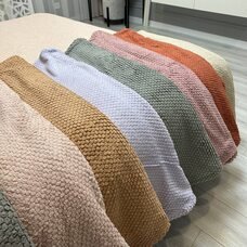 Плед-покривало двуспальне євро Lisa стільники «Затишок» 180*200 см Помаранчевий (ВОТ)