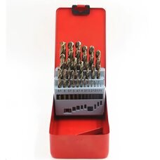 Набір свердел по дереву металу Drillpro HSS з титановим покриттям від 1 до 13 мм в кейсі (JS)