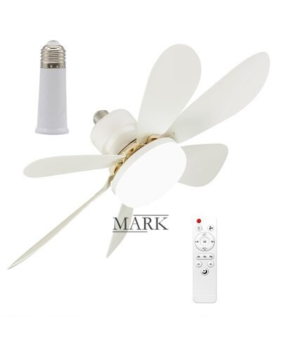 Потолочный вентилятор-лампа с цоколем пульт управления в комплекте Flower Fan ДУ 3000K-6500K E27