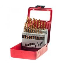 Набір свердел по дереву металу Drillpro HSS з титановим покриттям від 1 до 10 мм в кейсі (JS)