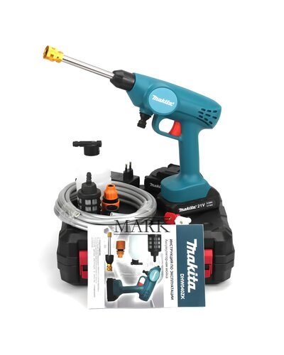 Мощная портативная аккумуляторная мойка высокого давления Makita DHW040ZK (21V, 5 Ah, 26bar)