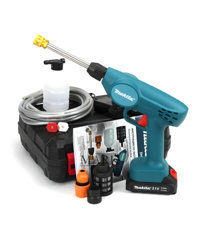 Мощная портативная аккумуляторная мойка высокого давления Makita DHW040ZK (21V, 5 Ah, 26bar)