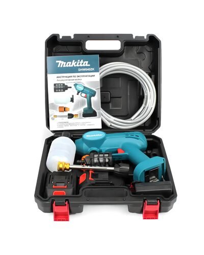 Мощная портативная аккумуляторная мойка высокого давления Makita DHW040ZK (21V, 5 Ah, 26bar)