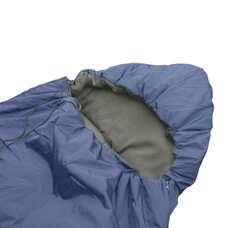 Спальний мішок  -25° на флісі синтепон 300 г/м2, розмір 215*75 см з каптуром і подушкою, Сталевий синій (BR)