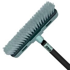 Розкладна пластикова універсальна швабра для вікон та підлоги зі щетиною 110 см Білий/сірий (DRK)