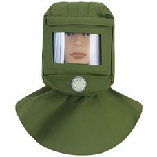 Піскоструминна захисна маска (капюшон) для обличчя 360°, обдування скла від запотівання 1600 (JS)