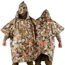 Камуфляжное спасательное термопончо с капюшоном 92 г. Мультикам