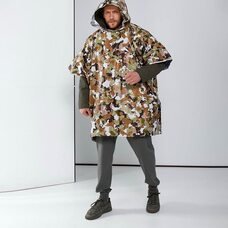 Камуфляжное спасательное термопончо с капюшоном 92 г. Мультикам