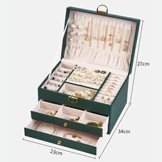 Функциональная шкатулка для хранения украшений 23×17×13,5 см XL-1319, Зеленый (205)