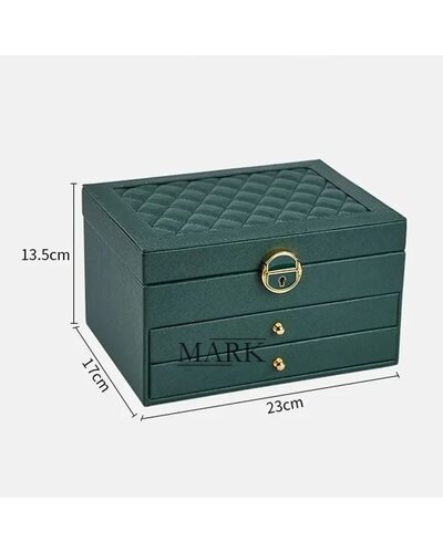 Функциональная шкатулка для хранения украшений 23×17×13,5 см XL-1319, Зеленый (205)