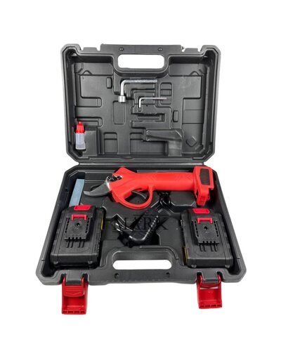 Секатор аккумуляторный Lithium Scissors с 2 аккумуляторами 12V в чехле, Красный (AMN)