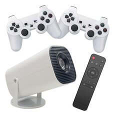 Игровой смарт проектор M300 MAX с 2 джойстиками и пультом для игр и кино