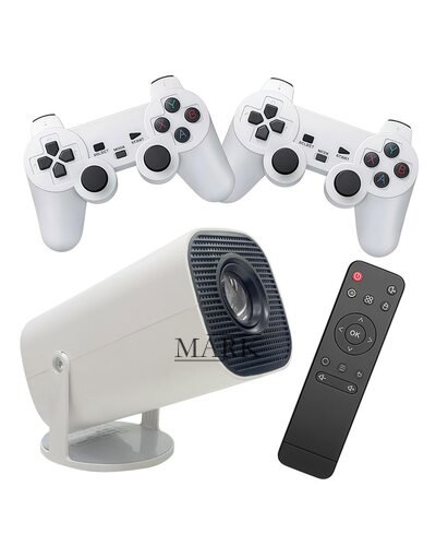 Игровой смарт проектор M300 MAX с 2 джойстиками и пультом для игр и кино