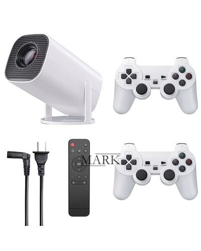 Игровой смарт проектор M300 MAX с 2 джойстиками и пультом для игр и кино