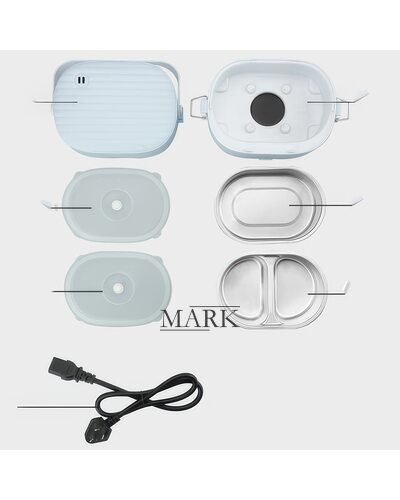 Электрический ланч-бокс для еды с подогревом на 2 отделения Electric Lunch Box LY-800 1л (205)