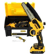 Мини-пила DeWalt DCM160N аккумуляторная, с полуавтоматической смазкой цепи (24V, 4AH, шина 15 см) в кейсе