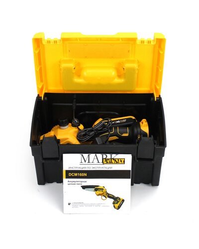 Мини-пила DeWalt DCM160N аккумуляторная, с полуавтоматической смазкой цепи (24V, 4AH, шина 15 см) в кейсе
